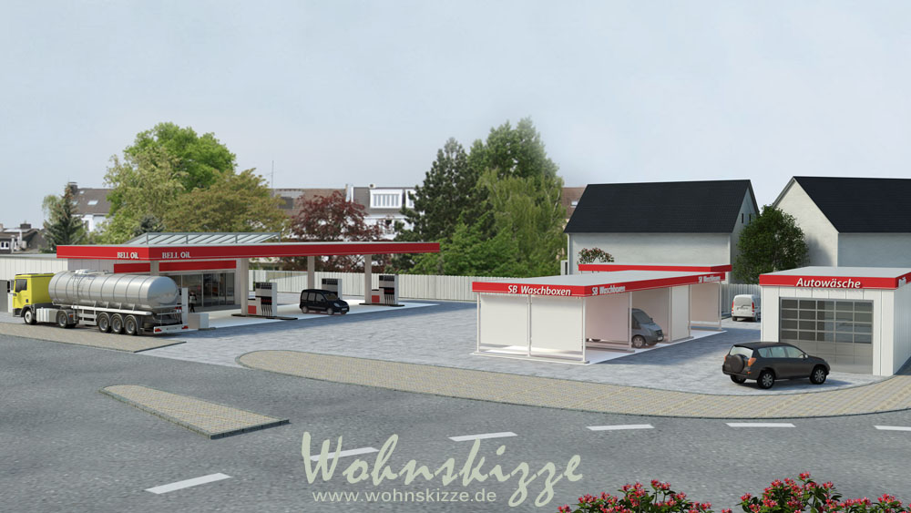 Ansicht Bauamt Tankstelle