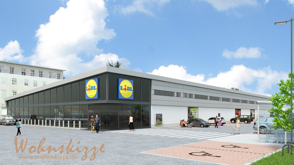 LIDL Gebäude Visualisierung