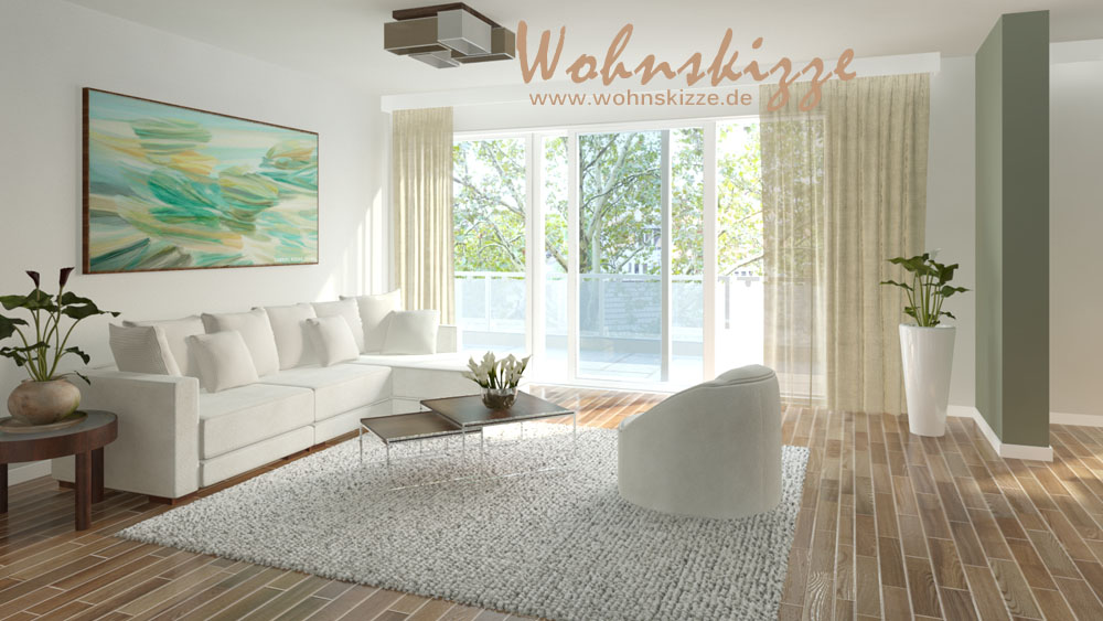 Innenarchitektur Wohnzimmer Visualisierung